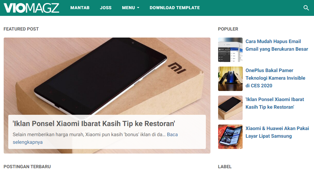 Download Template VioMagz Terbaru