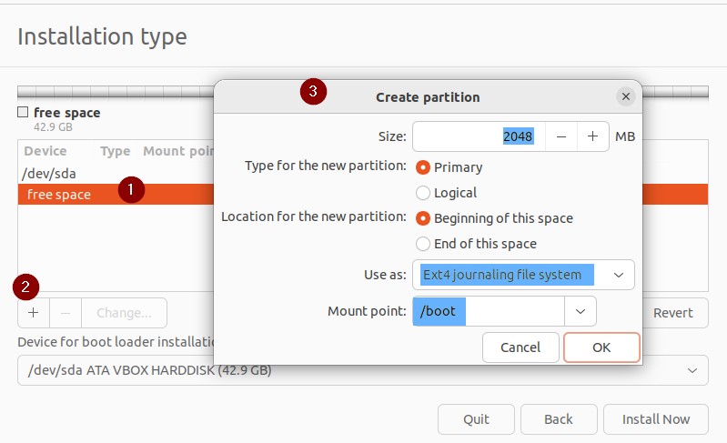 Cara membuat partisi Ubuntu 22.04 LTS (Jammy Jellyfish)