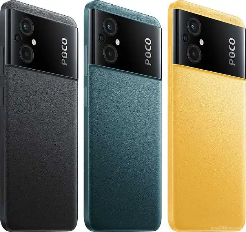 Smartphone POCO M5 dengan desain sporty dan baterai badak.