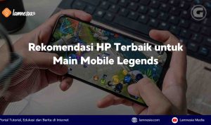 Ilustrasi seorang gamer Mobile Legends sedang asyik bertarung dengan hero favoritnya pada layar smartphone